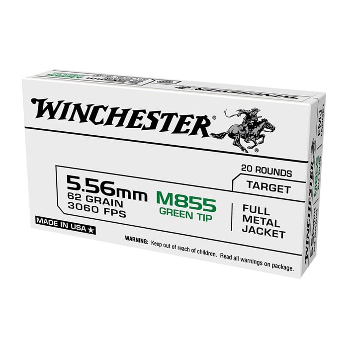 WINCHESTER - USA WHITE BOX M855 GREEN TIP 5.56MM RIFLE AMMO