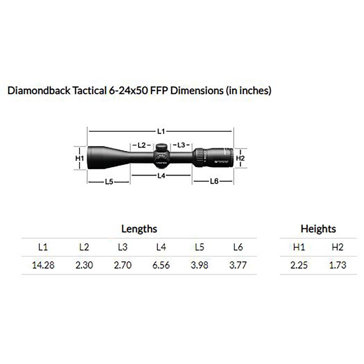 VORTEX OPTICS DIAMONDBACK TACTICAL 6-24X50MM FFP RIFLE SCOPE